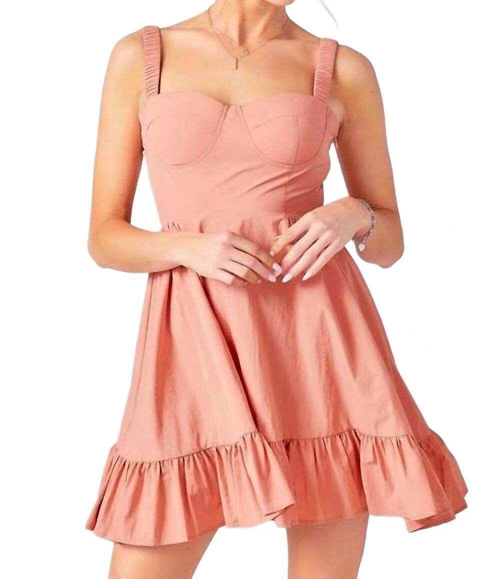 NEW BABY PINK tiered mini dress in light pink